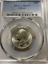 1976-S Washington Silver Quarter, Pcgs MS67 Blast White 20210025 - £28.12 GBP