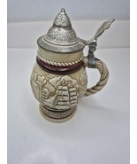 Avon Collectible Vintage Lidded Beer Stein Sailing Ships 1977 Handmade i... - $232.24 MXN