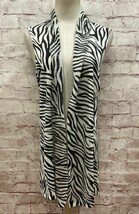 CATO Womens Thin Knit Sleeveless Zebra Print Duster Cardigan Vest Size S... - $19.20