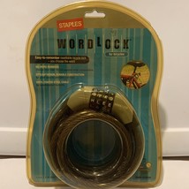 STAPLES - WORD LOCK Combination Lock For Bicycles  Weatherproof Cable 5.... - £4.70 GBP