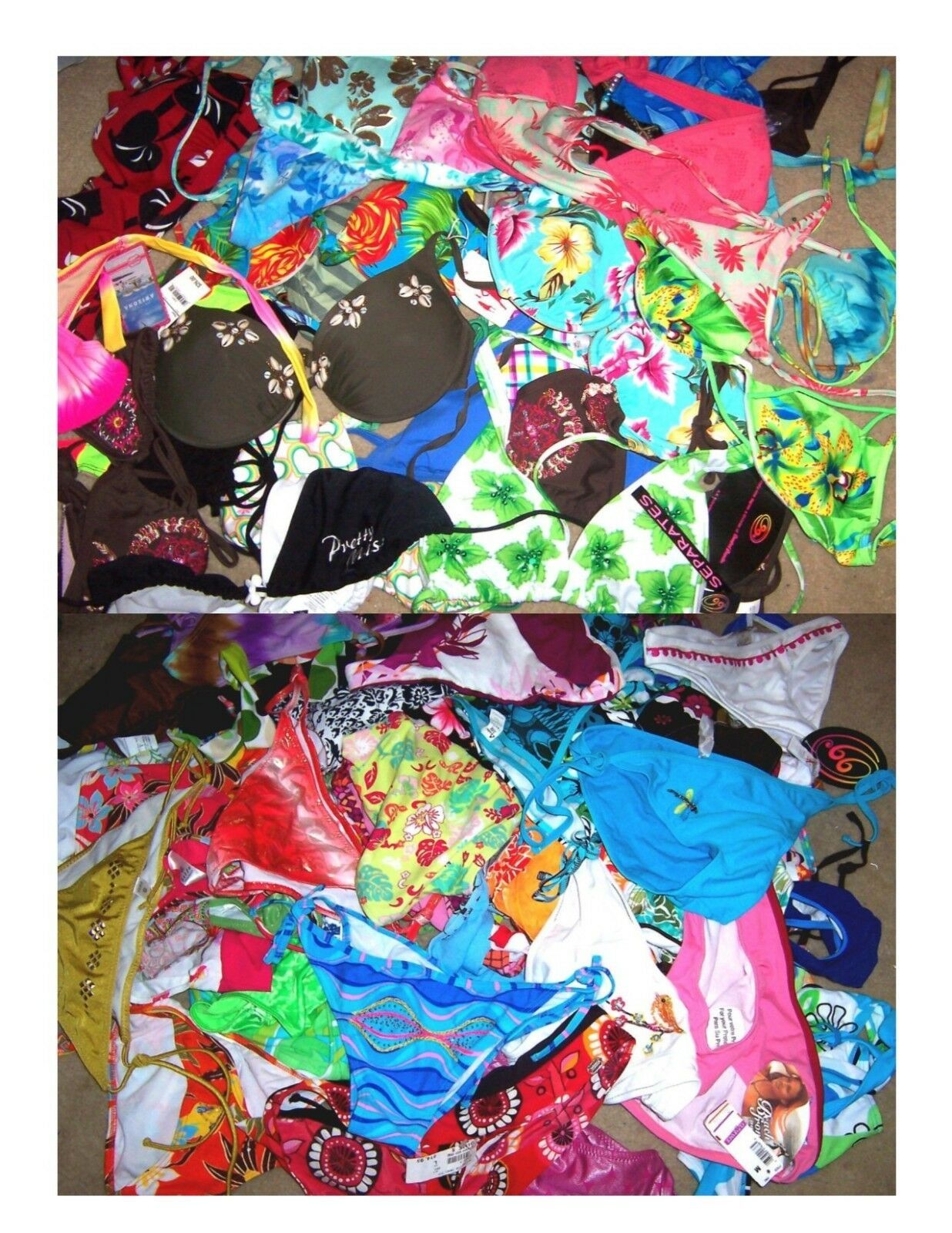 Grab Bag Lot of 6 Bikini Swimsuit Tops or Bottoms Sizes XS, S, M, L, XL, XXL NWT