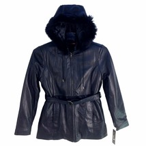 709-1 Wilda, Women 3/4 Long Leather Jacket, Zip-Out Lining with Hoodie &amp;... - $250.00