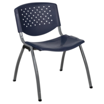 HERCULES Series 880 lb. Capacity Navy Plastic Stack Chair with Titanium Gray Pow - £56.74 GBP+