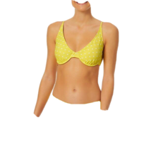 No Boundaries Juniors&#39; Tricot Dot Underwire Polka Dot Top Yellow Size S ... - $16.82