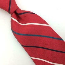 The Denver Tie Red Green White Narrow Pure Raw Silk Necktie I19-288 Vintage/Rare - £15.81 GBP