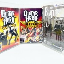 Guitar Hero PS3 Bundle Lot Guitar Hero 3, World Tour, Beatles Rockband E... - $18.80