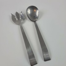 VTG  Nasco  KRONOR  Stainless Steel  11&quot;  Salad Fork &amp; Spoon Serving Set   JAPAN - £11.54 GBP