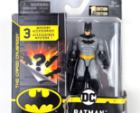 DC Comics Batman 4&quot; Tactical Batman Gray Suit Figure 3 Mystery Accessori... - £10.89 GBP