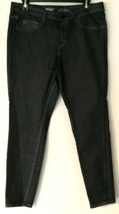 Mossimo jeans size 12 women mid rise black denim, super stretch - £8.50 GBP