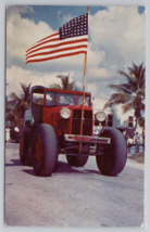 Vintage Postcard 1954 Swamp Buggy Day Parade Naples Florida American Flag - £11.31 GBP