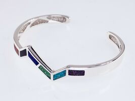 Waldeck Bijoutier Argent Sterling Lapidaire Incrustation Bracelet Rigide... - $3,916.83 MXN