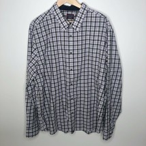Untuckit Mens XXL or XXXL Purple Grey Plaid Cecio Long Sleeve Button Front Shirt - £36.07 GBP