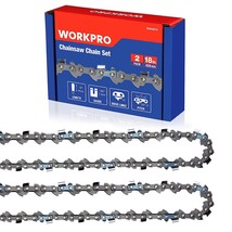 WORKPRO 2-Pack 18 Inch Chainsaw Chain, 3/8&quot;Pitch, 62 Drive Links Wood Cu... - £28.24 GBP