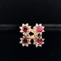 Sapphire Diamond Earrings 14k Yellow Gold 0.66 TCW Certified $1,950 017957 - £656.83 GBP