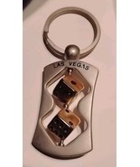 Las Vegas Keychain w/Dice that Spin Silver Gold Keyring Double Dice Souv... - $294.98 MXN