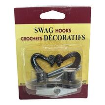 Panacea BLACK STURDY SWAG HOOK 2pc Steel Mount Display Hang Plants Chime... - $7.00