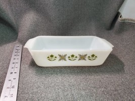 Vintage FIRE-KING Milk Glass Meadow Green Anchor Hocking Loaf Pan 9” X 5 1/2” - £13.01 GBP