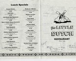Little Dutch Restaurant Menu S Cumberland Morristown Tennessee 1990&#39;s - £14.21 GBP