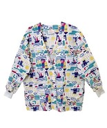 Peaches Uniforms Inc. Womens L Sailboats &amp; Sunshine Print Medical Scrub ... - €12,98 EUR