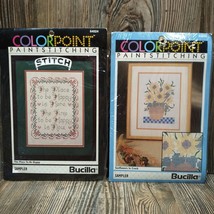 *2* COLORPOINT PaintStitching Sampler Lot Sunflowers &amp; Place To Be Happy... - £7.78 GBP