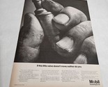 Mobil Oil Male Hand Holding Valve Vintage Print Ad 1967 - $10.98