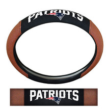 New England Patriots Steering Wheel Cover Premium Pigskin Style - £38.59 GBP