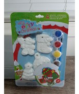 Very Merry Christmas 4 Plaster Christmas Ornaments Kit For Kids. One is ... - £11.63 GBP