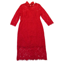 NWT J.Crew ¾ Sleeve Lace Sheath in Bright Cerise Tie Bow Back Dress 4 - $110.00