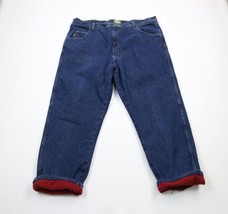 Vintage Cabelas Mens 42x30 Distressed Heavyweight Fleece Lined Denim Jeans Blue - £39.65 GBP