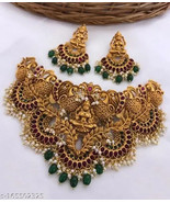 Temple Allure Kundan Jewelry Traditional Bridal South Jewelry Set c - £19.48 GBP