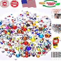 Glass Flatback Rhinestones - 3456pcs Mixed Color Charms for Nail Art - $280.49 MXN