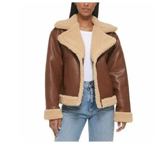 Levis Womens Sherpa Lined Faux Leather Bomber Jacket - £63.64 GBP