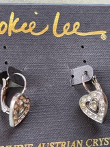 Cookie Lee Silvertone Valentine’s Day Heart w Genuine Austrian Clear Crystal Dan - £10.51 GBP