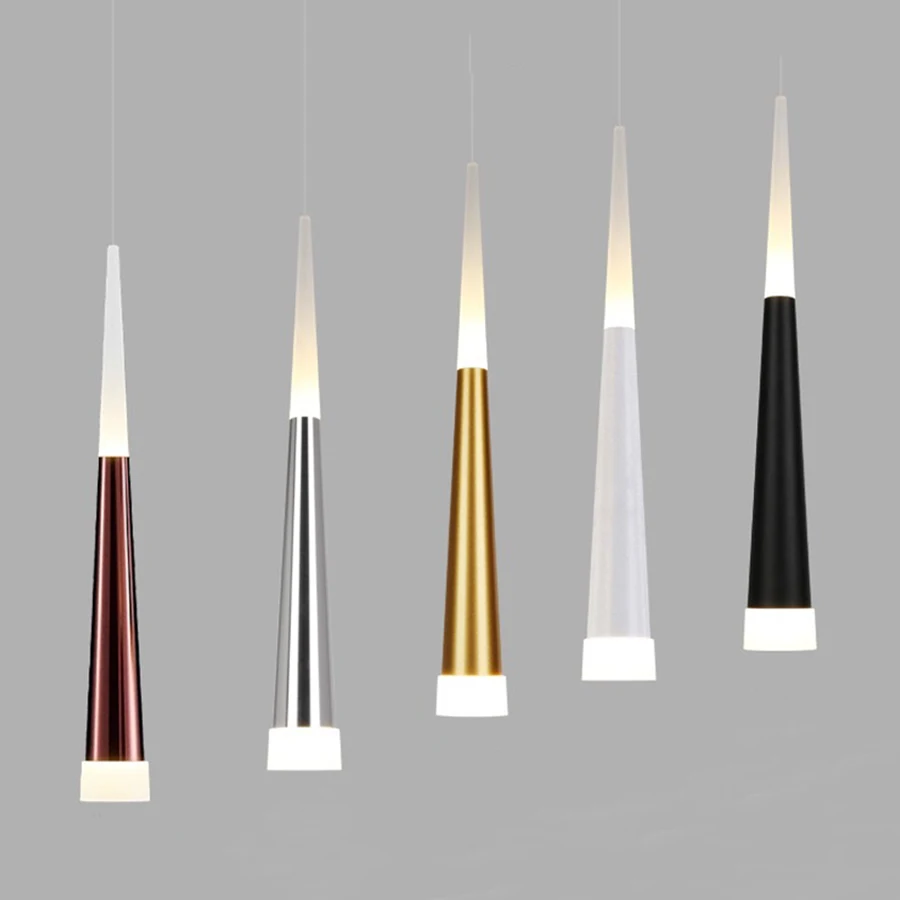 Thrisdar 45CM 7W Cone Long Tube Led Pendant Lamp Dining Room Kitchen Bed... - $43.51