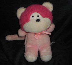 9&quot; Vintage 1985 Animal Toys Plus Baby Pink Monkey Stuffed Animal Plush Toy - £22.78 GBP