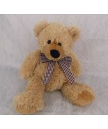 Ty Teddy Bear Boudreaux Tan Brown Ribbon Bow 14&quot; Plush Stuffed Animal To... - $465.82 MXN