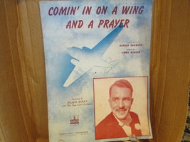 Comin&#39; In On A Wing And A Prayer Glen Gray 1943 Wwii Buy War Bonds Sheet Music - £7.00 GBP