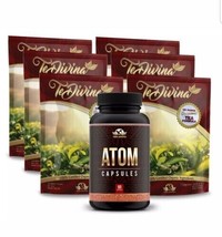 Atom 60 Capsules + 6 Weeks Supply  Detox Tea Organic Healthy Cleansing Formula - £130.26 GBP