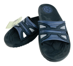 Island Blue Slides Sandals Mens Size 12 Black Blue Shoes Slip On New - $29.99
