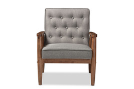 Kennedy Gray Fabric Upholstered Wooden Lounge Chair - $4,950.72 MXN