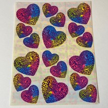 Vintage Lisa Frank Leopard Rainbow Hearts Sticker Sheet S164 - £10.14 GBP