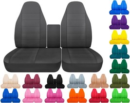 Fits Ford F150 40-60 Hi Back Front Seats 1997-2003 w Console Cotton Solid Color - $106.99