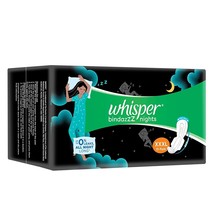 Whisper Bindazzz Nights Sanitary Pads for Women XXXL 10 Napkins FREE SHIP - £13.13 GBP