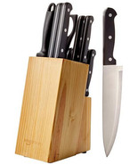 Stainless Steel Kitchen Knife Set with Sharpener and Pinewood Block - €96,06 EUR