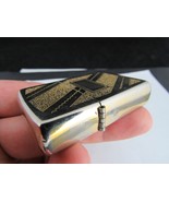 gold plated Zippo lighter 1982 vintage diagonal stripe monogram NEVER EN... - $845.72 MXN