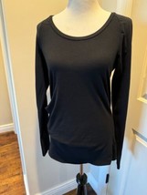 James Perse Los Angeles Black Cotton Blend Long Sleeve Top SZ 4 EUC - £63.52 GBP