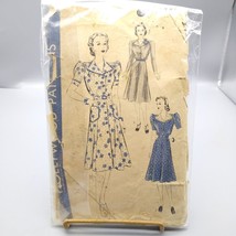 Vintage Sewing PATTERN Hollywood 407, Misses 1940s One Piece Shirt Waist Dress - £76.29 GBP