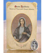Saint Apollonia(Patron Saint for Dental Ailments) Prayer Card  + Medal, New - $7.00