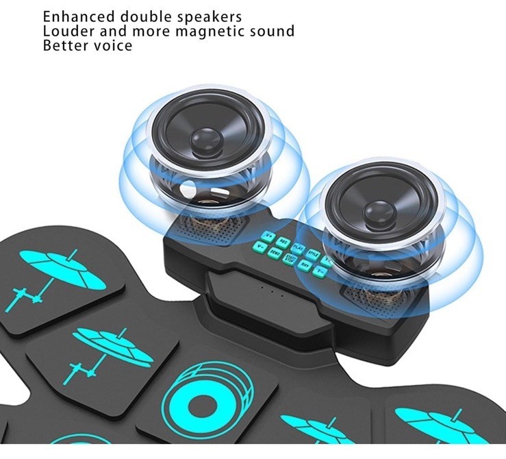 Electronic Drum Set Portable Foldable Built In Dual Stereo Speakers 9 Key Dr CHU Item image 6