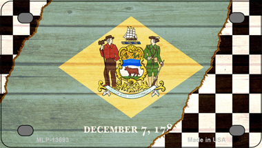 Delaware Racing Flag Novelty Mini Metal License Plate Tag - $14.95